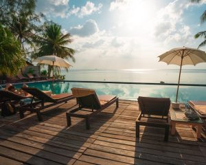 Une belle piscine à débordement pour une vue spectaculaire.
